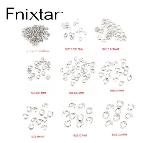 Fnixtar 100Pcs/Lot 0.6*3mm 0.5*3.5mm 0.6*4mm 0.8*4/5/6mm 1*/6/7mm 1.2*7mm Steel Color Stainless Steel Open Jump Ring DIY Finding ► Photo 1/6