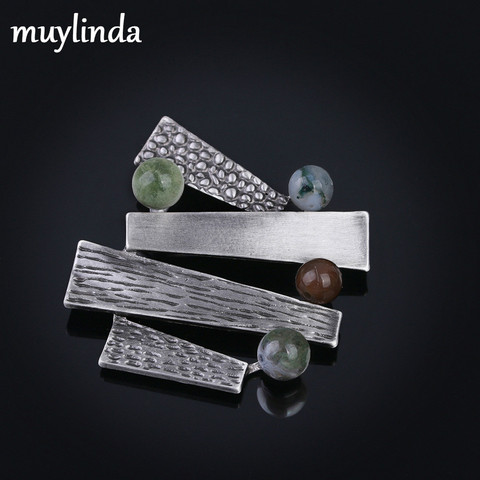 Muylinda Natural Stone Brooches Vintage for Women Large Brooch Broach Suit Dress Pins Jewelry Party Pins Accessories ► Photo 1/6