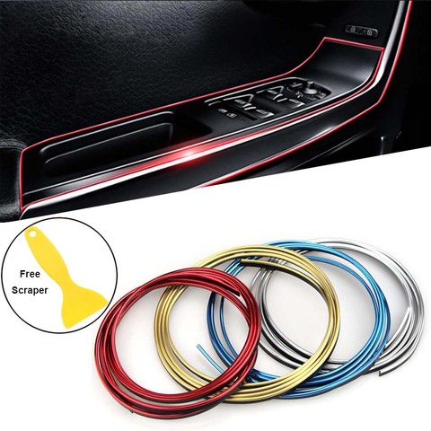 5M CAR DIY Moulding Trim Interior Dashboard Edge Door Protection Decoration Strip Line UNIVERSAL Chrome Styling Accessories ► Photo 1/6