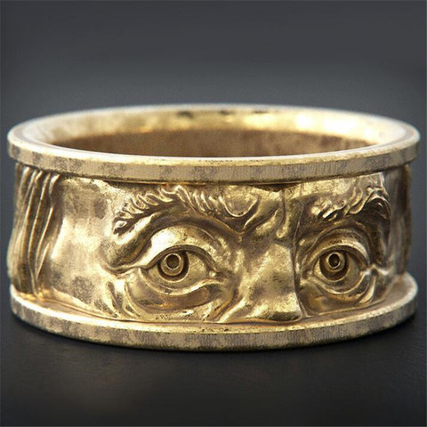 Creative Embossed Eyes Staring Index Finger Ring Punk Men's Party Ring Accessories European And American Jewelry ► Photo 1/4