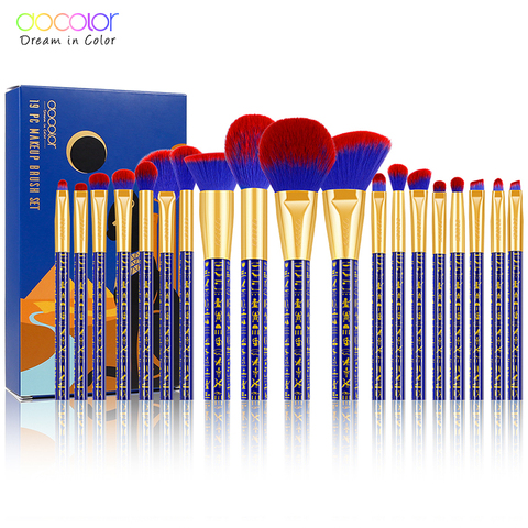 Docolor 19pcs Makeup Brushes Set Foundation Powder Eye Shadow Eyeliner Eyelash Make Up Brush Cosmetic Beauty Makeup brush Tools ► Photo 1/6