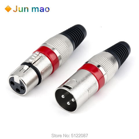 2PCS XLR head microphone connector 3-core Canon balanced plug Canon gold plated black male female plug Canon head ► Photo 1/4