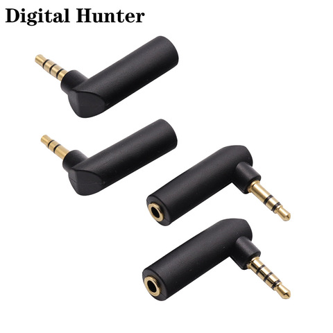 2Pcs/Lot Gold  3.5mm 3/4 Pole 90 Degree Right Angle Female to Male Audio Stereo Plug L Shape Jack Connector ► Photo 1/6