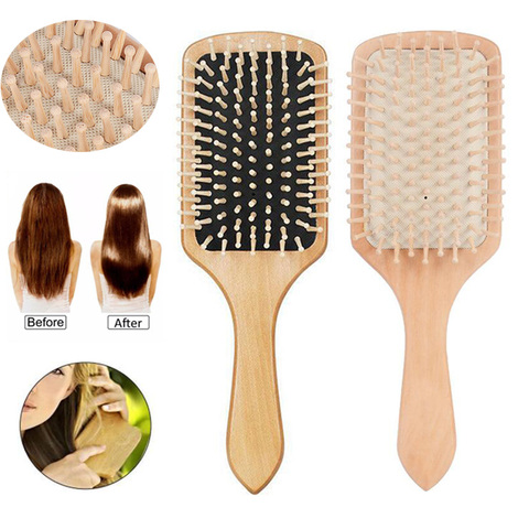 1PC Wood Comb Professional Healthy Paddle Cushion Hair Loss Massage Brush Hairbrush Comb Scalp Hair Care Healthy bamboo comb ► Photo 1/6