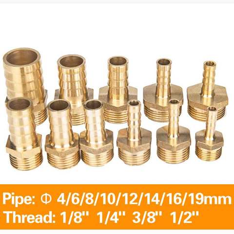 Brass Pipe Fitting 4mm 6mm 8mm 10mm 12mm 19mm Hose Barb Tail 1/8
