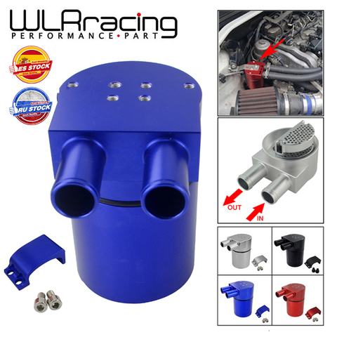 WLR RACING - UNIVERSAL Aluminum Alloy Reservior Oil Catch Can Tank for BMW N54 335 BLACK & SILVER &  Red & Blue WLR-TK60 ► Photo 1/6