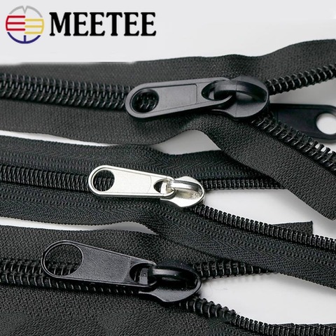 1/2/5Meter 8#10# Plastic Nylon Zippers Black Open End Long Zip for Outdoor Tent Zipper DIY Tailor Sewing Bag Clothes Accessories ► Photo 1/5