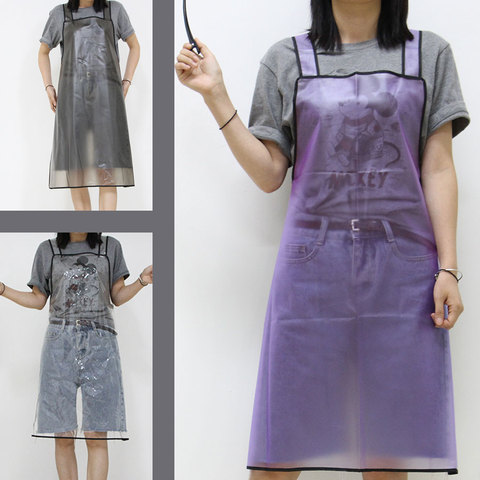 Transparent PVC Waterproof Apron Professional Hair Apron With Pocket Pet Shop Work Apron Hairdressing Pinafore Apron G1004 ► Photo 1/6