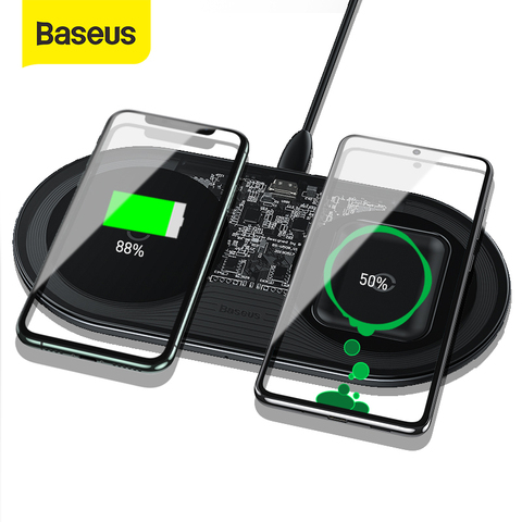 Baseus Visible Qi Wireless Charger 15W For Huawei P30 Pro Dual Wireless  Charging Set For iPhone 11 Pro Max Xs Xr X 8Plus AirPods - Price history &  Review | AliExpress Seller -