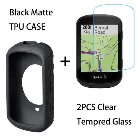 For Garmin Edge 830 530 1030 Plus GPS Bike Slip-proof Anti-knock Silica Gel Case And 2PCS Clear Tempered Glass Screen Protector ► Photo 1/6