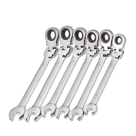 Flexible Ratchet Action Wrench Spanner Nut Tool Head Ratchet Metric Spanner Open End and Ring Wrenches Tool Size 8mm-13mm ► Photo 1/6
