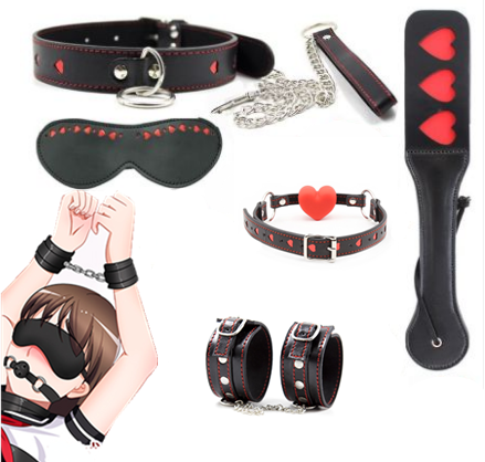 Candiway PU Leather Red Heart-Shaped Series Adult Slave Roleplay Game BDSM Bondage Erotic Toys For Couple ► Photo 1/1