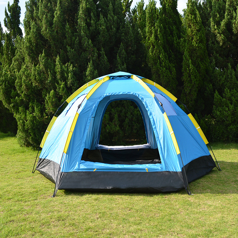 3-5 Person Quick Open Automatic Tent 2 Door 4 Window Outdoor Camping Beach Hiking Summer Tent Mongolian for Family Party Travel ► Photo 1/1