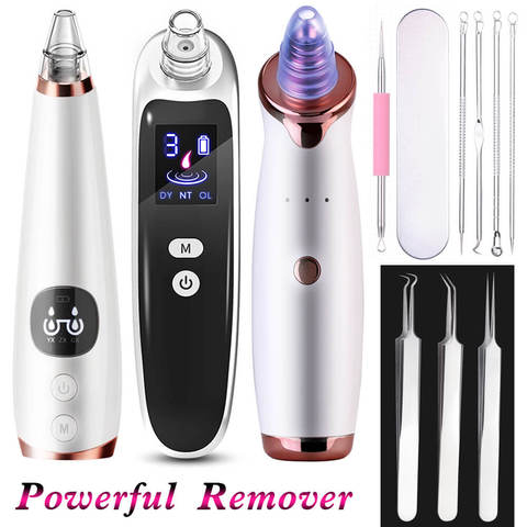 Blackhead Remover Vacuum Cleaner Acne Needle Tweezer Black Head Extractor Pore Pimple Nose Suction Tools Facial Removal Massager ► Photo 1/6