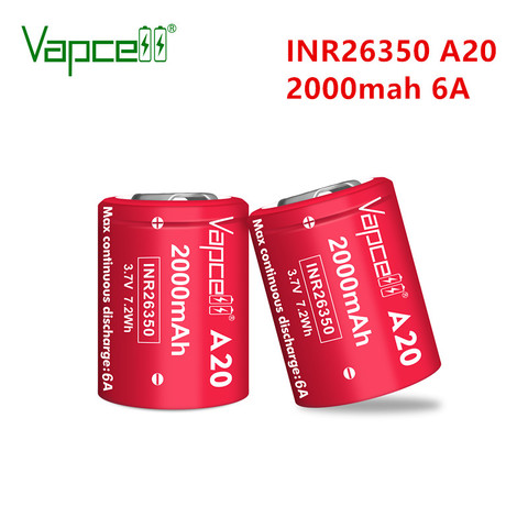 Vapcell Original 26350 2000mah 6A A20 li ion battery 3.7V Rechargeable Batteries lithium for flashlight tools free shipping ► Photo 1/6