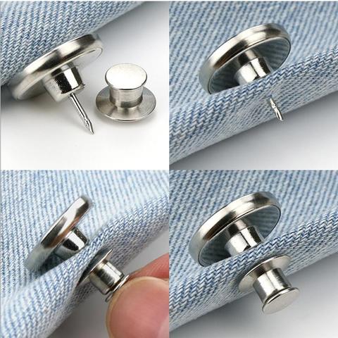 Metal Button Sewing Tool Jeans Pants Buttons 6 Pcs Waist Stretch Extender  Women Men 2cm Fix Expanders - Price history & Review, AliExpress Seller -  See all Store