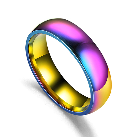 1PC Magnetic Therapy Lose Weight Rainbow Ring Titanium Steel RingSlim Ring Men Women Health Care Jewelry 16-23mm ► Photo 1/6