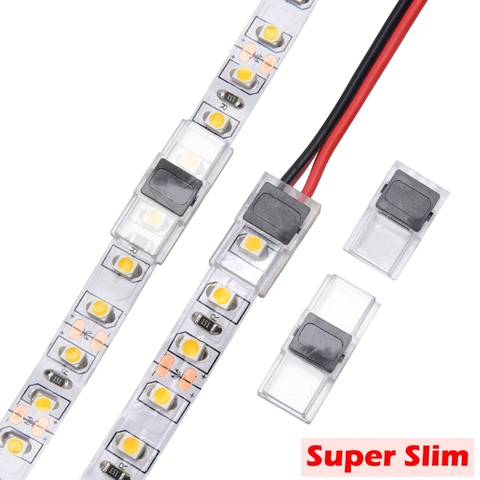 5pcs/lot 2pin LED Strip Connector for 8mm 10mm IP20 LED Strip to Wire to Strip Power Use Welding Free Quickly Connect 3528 5050 ► Photo 1/6