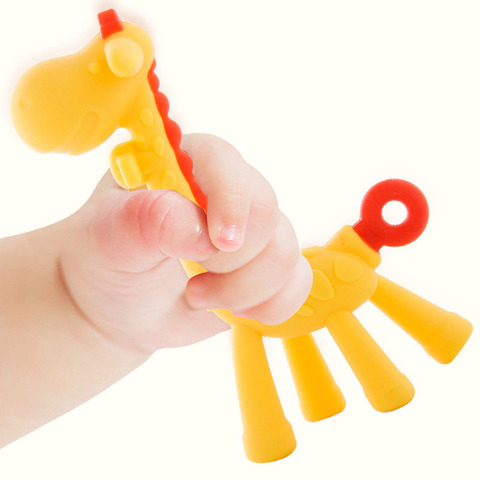 Silicone Baby Teethers DIY Animal Giraffe Shape BPA Free Baby Ring Infant Chain Kids Dental Care Gift Teeth Nursing Toddler Toys ► Photo 1/6