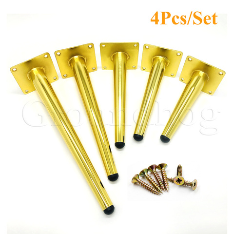 4Pcs/Set Metal Furniture Table Legs Golden for Sofa Cupboard TV Cabinet Stool Chair Tapered Furniture Leg Feet High 10-40CM ► Photo 1/6
