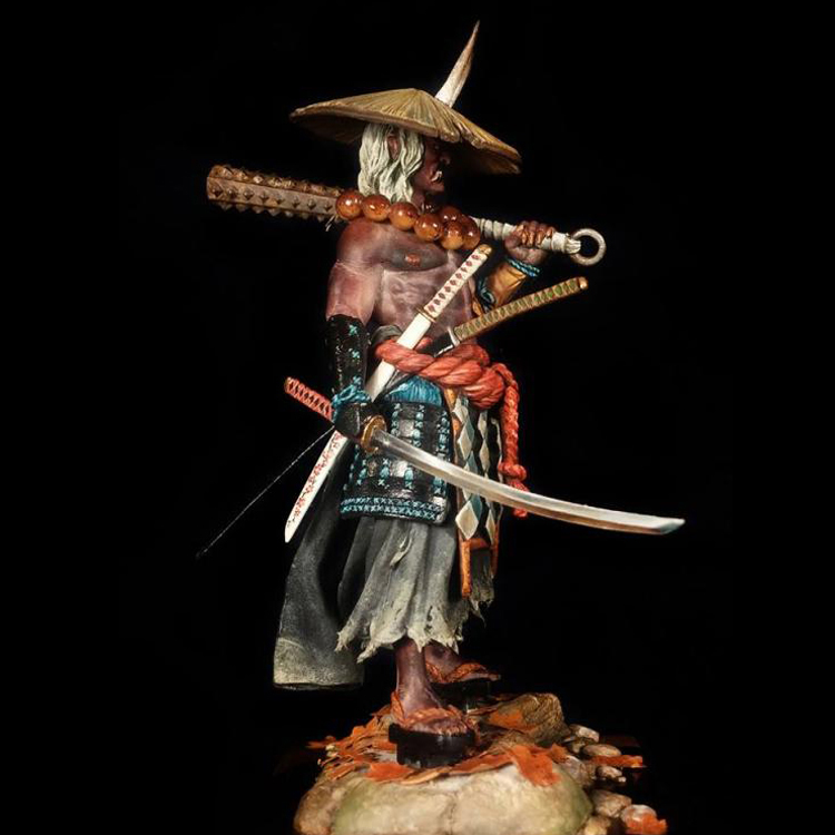 1/18 Scale 90mm Ancient Japan Warrior Samurai Resin Statue Unpainted Model Kits 