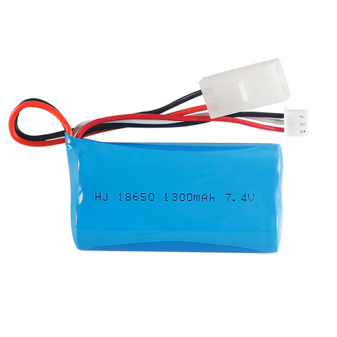 7.4V 1300mAh 18650 Lipo battery with Tamiya plug for meizhi 2856 high speed RC truck toys accessory 7.4 V 2S li-ion toys battery ► Photo 1/6