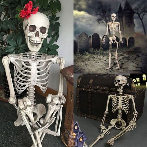 Life Size Posable Skeleton Halloween Decoration 2022