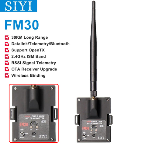 SIYI FM30 2.4GHZ 30KM Telemetry Bluetooth Long Range Transmitter Module UART SBUS PPM Input with FR/FR Mini OTA Receiver for RC ► Photo 1/6