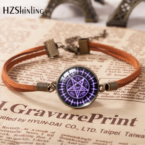 2022 Cartoon Anime Black Butler Sebastian Seal Leather Bracelets Glass Pattern Bracelet Hand Accessories ► Photo 1/6