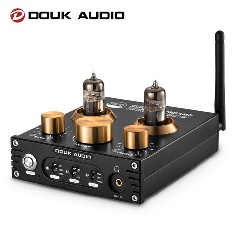Douk Audio P1 HiFi Vacuum Tube Preamp Bluetooth 5.0 Audio Receiver USB DAC Headphone Amp APTX ► Photo 1/6