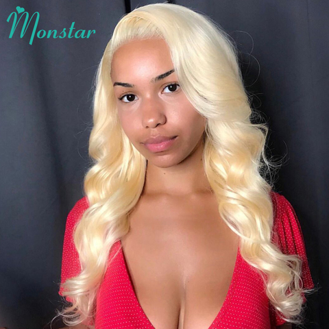 4x4 Closure Wig 13x4 13x6 613 Honey Blonde Brazilian Wig Remy Hair Body Wave Wig Glueless Lace Front Human Hair Wigs for Women ► Photo 1/6