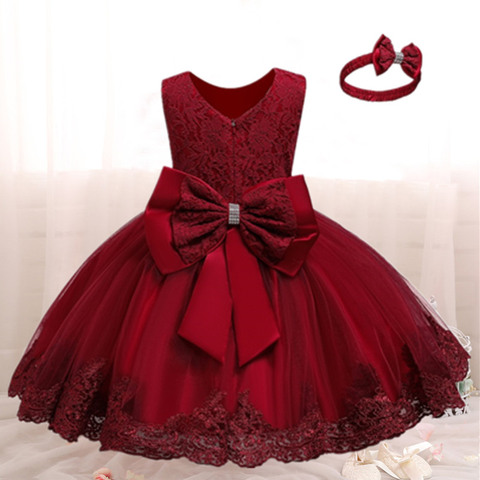 Baby Girls New Year Costume Toddler Kids Wedding and Birthday Party Lace Princess Dress 2 3 4 5 Years Children Christmas Clothes ► Photo 1/6