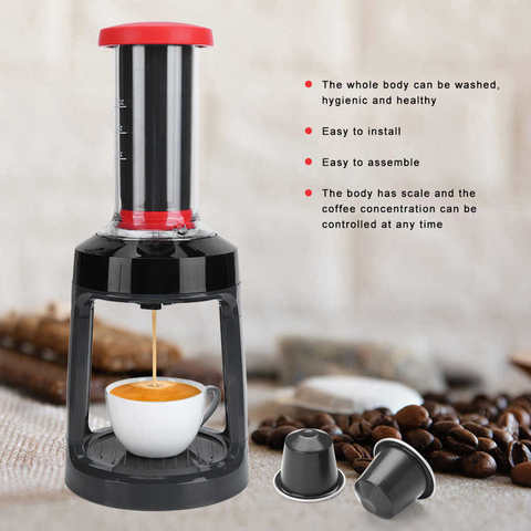 2 three all in Portable capsule/coffee powder/coffee pod espresso coffee  maker 2 cup outdoor mini espresso manual coffee machine - AliExpress