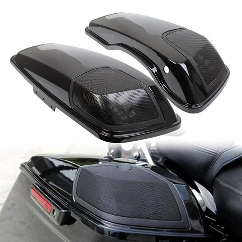 1 Pair Motorcycle Light Black Saddlebags Speaker Lids For Harley Touring Road King Electra Street Glide CVO FLHXSE 2014-2022 ► Photo 1/6