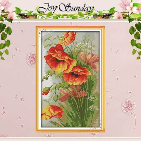 Free Shipping !!Poppy Counted 11CT 14CT Cross Stitch wholesale flowers Cross Stitch Kits for Embroidery Home Decor Needlework ► Photo 1/6