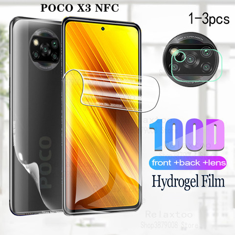 Hydrogel Film For XIAOMI POCO X3 NFC Screen Protector For xiaomi pocophone x3 x 3 Back Film pocox3 Camera Phone Protective Film ► Photo 1/6