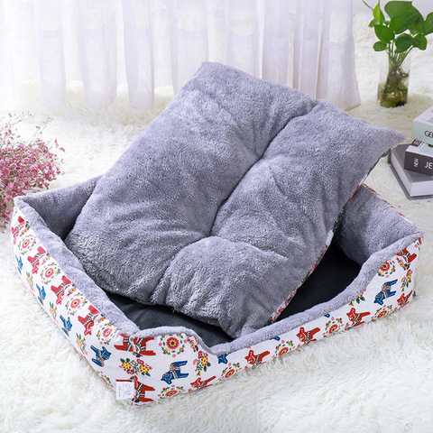 Winter Warm Plush Dog Bed Mat Kennel Soft Fleece Dog Puppy Pet Supplies Nest For Small Medium Dogs House Waterproof Cloth ► Photo 1/6