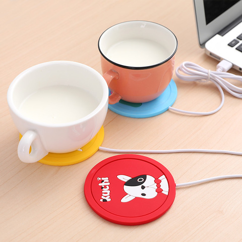 Cartoon Silica Gel Heating Cup Pad Portable USB Milk Tea Thermal Insulation Cup Pad Anti-skid Pad Silica Gel Tablemat Gift ► Photo 1/6