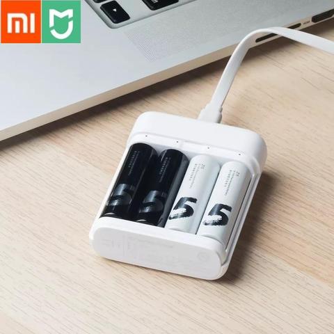 Bundle Sale 4Pcs/Lot Xiaomi ZMI ZI7 ZI5 AAA AA 700mAh 1800 mAh Rechargeable Ni-MH Battery Power Bank Battery Pack mihome H30 ► Photo 1/6