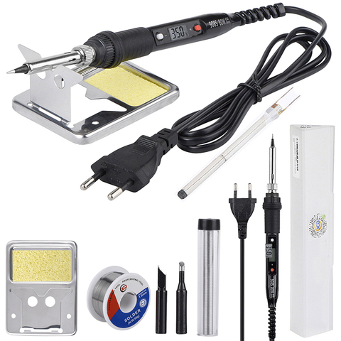 JCD 80W LCD soldering iron 220V 110V adjustable Temperature Welding Solder Repair tool Ceramic heat soldering iron Tips kits ► Photo 1/6