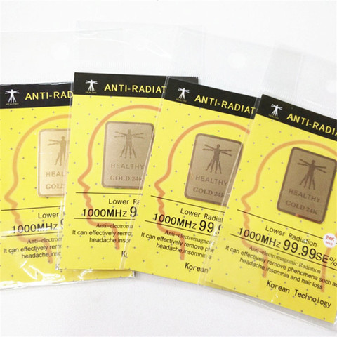 24K Gold Plated Anti Radiation Protector Shield EMF EMR Blocker Cell Phone Sticker ► Photo 1/6