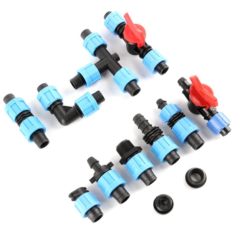 2pcs 16mm Micro Irrigation Drip Tape Connectors Pipe Fittings Thread Locked More Fixed Pipe Hose Joints Garden Water Connector ► Photo 1/6