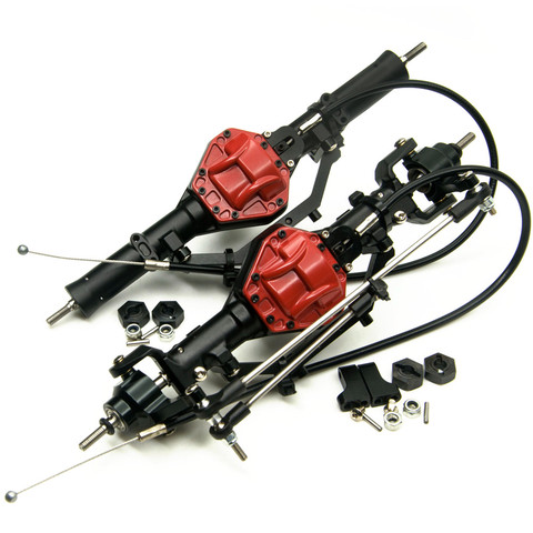 AXSPEED  Aluminum Front & Rear Axles with 4WD Lock for AXIAL SCX10 1/10 Scale RC Crawler ► Photo 1/6