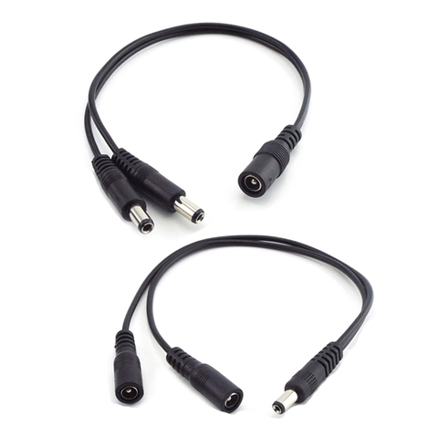 5.5mm*2.1mm 1 Female to 2 Male Connector Male to Female Plug DC Power Splitter Cable CCTV LED Strip Light Power Supply Adapter ► Photo 1/6