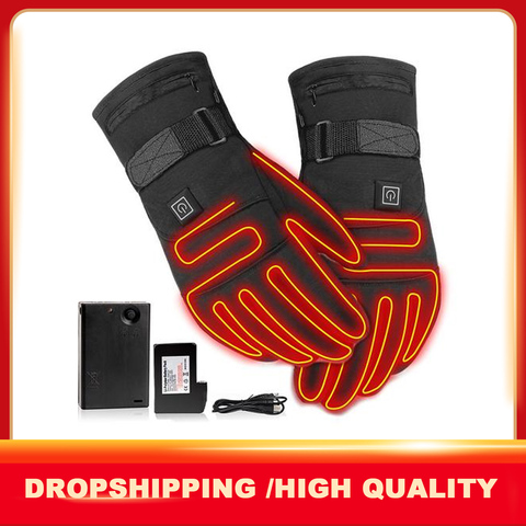 Heated Gloves 3.7V 4000 MAh Rechargeable Battery Powered Electric Heated Hand Warmer for Hunting Fishing Skiing Cycling перчатки ► Photo 1/6