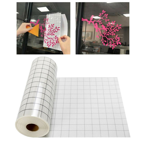 Adhesive Vinyl Transfer Paper Tape Roll Clear Alignment Grid Mid Tack Sign Vinyl Sticker Cutting Craft Decals DIY 30.5x150cm ► Photo 1/6