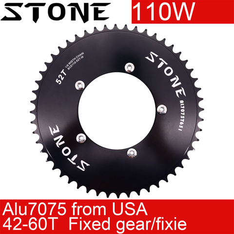 Stone 110 BCD round chainring aero fixed gear track bike fixie single speed 42T 46T 48T 50T 52t 54 57T 58t 59T 60t  tooth 110bcd ► Photo 1/6