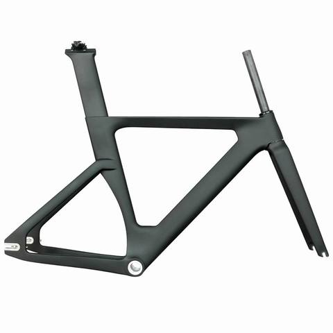 2022 new full carbon track frame road frames fixed gear bike frameset with fork seat post 49/51/54cm carbon bicycle frame ► Photo 1/6