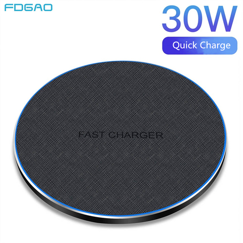 FDGAO 30W Qi Wireless Charger Fast Wireless Charging Pad Induction Charger For iPhone 11 XS XR X 8 Samsung S20 S10 S9 Note 20 10 ► Photo 1/6