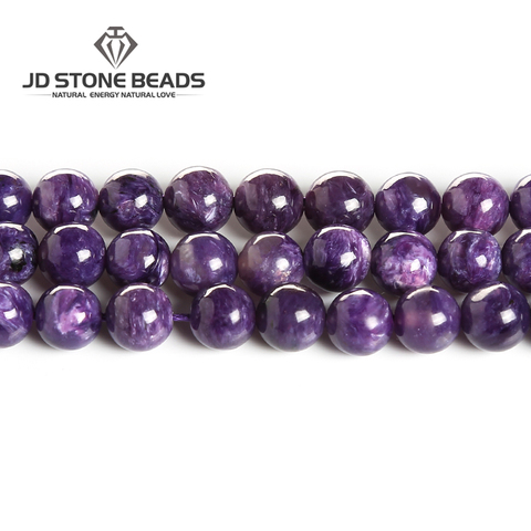 Natural  Charoite Stone  Loose  Beads  Purple Color Gemstone  For Making  Bracelet  DIY Jewelry  Necklace   Making  Acessories ► Photo 1/6